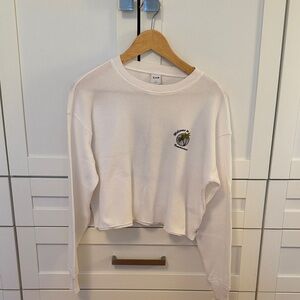 TNA White Waffle Knit Crop Top